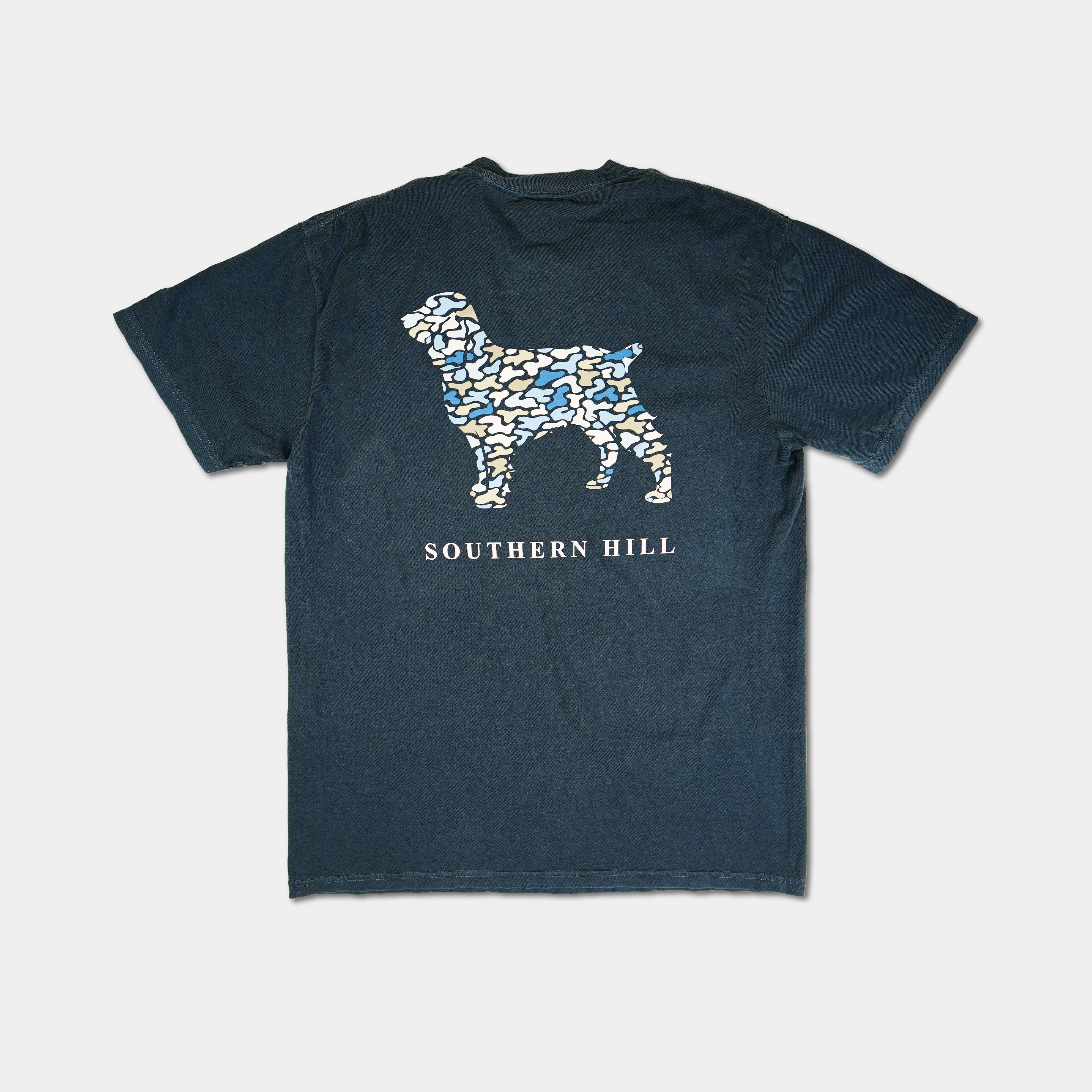 Blue camo logo T-shirt